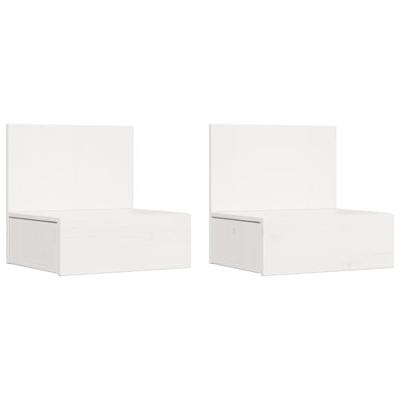 Wandbevestigde nachttafel met lade 2 pcs Wit 42 x 32,5 x 40 cm Wandbevestigde nachttafel met lade 2 pcs Wit 42 x 32,5 x 40 cm