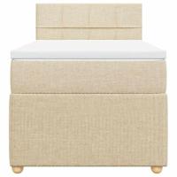Boxspring met matras stof crèmekleurig 100x200 cm - thumbnail
