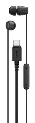 Sony IER‑EX15C - Bedrade USB-C oordopjes met microfoon - Lichtgewicht in-ear hoofdtelefoon - Knoopvrije kabel, helder geluid, Perfect voor op reis en dagelijks gebruik - Zwart