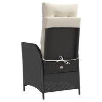 Tuinstoelen 2 st verstelbaar met voetensteun poly rattan zwart - thumbnail