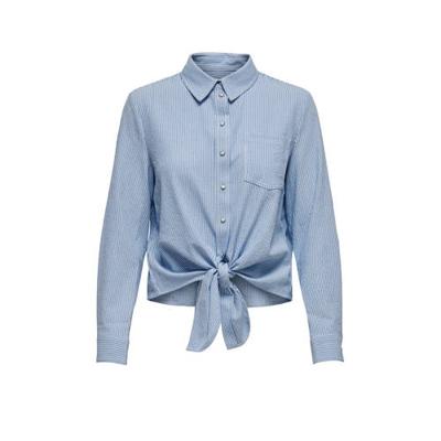 Only Onllecey Ls Knot Shirt Noos Wvn 15195910 Blouse Cloud Dancer Medium Blue