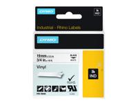 Etiketten DYMO IND RHINO 18445 Vinyl Tapekleur: Wit Tekstkleur:Zwart 19 mm 5.5 m - thumbnail