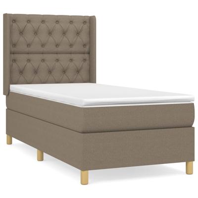 Boxspring met matras stof taupe 100x200 cm