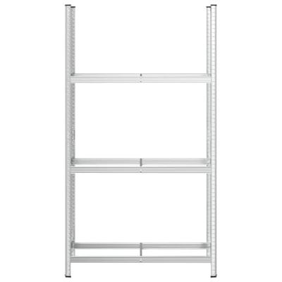 VidaXL Bandenrek 3-laags 110x40x200 cm staal zilverkleurig