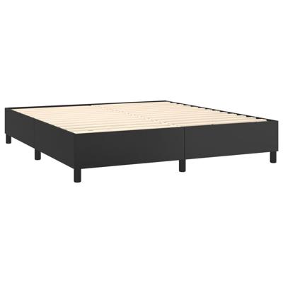 Boxspring met matras kunstleer zwart 180x200 cm - thumbnail