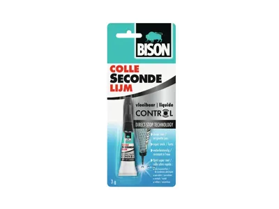 Bison secondelijm Control Vloeibaar, tube van 3 g, op blister