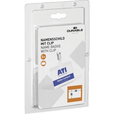 Durable 861219 Naamplaatje (b x h) 90 mm x 60 mm clip 5 stuk(s)