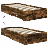Bedframe met hoofdeinde Gerookt eiken 75 x 190 cm Bewerkt hout - thumbnail