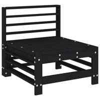 3-delige Loungeset massief grenenhout zwart - thumbnail