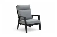Trestino verstelbare lounge tuinstoel lectoure zwart - thumbnail