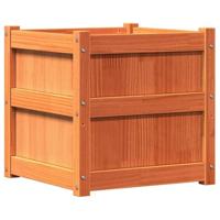 VidaXL Plantenbak 50x50x50 cm massief grenenhout wasbruin - thumbnail