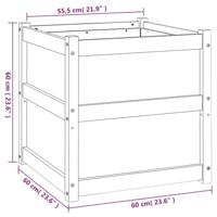 Plantenbakken 2 st cm massief grenenhout waxbruin - thumbnail