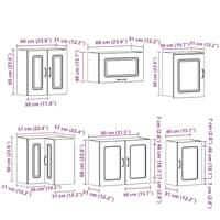 11-delige Keukenkastenset Kalmar bewerkt hout bruin eikenkleur - thumbnail