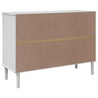 Dressoir SENJA rattan-look 112x40x80 cm massief grenenhout wit - thumbnail