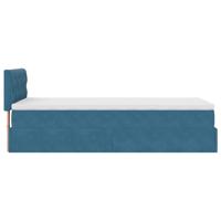 Ottoman bed met matras 90x200cm fluweel donkerblauw - thumbnail