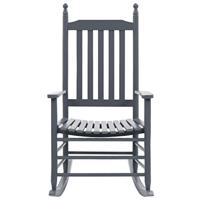 Schommelstoel met gebogen zitting hout grijs - thumbnail