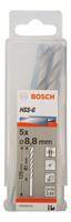 Bosch Accessories 2608595074 HSS Metaal-spiraalboor 8.8 mm Gezamenlijke lengte 125 mm Geslepen DIN 338 Cilinderschacht 5 stuk(s) - thumbnail