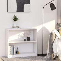 Boekenkast 80x24x75 cm bewerkt hout wit - thumbnail