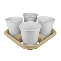 Draagtray voor 4 bekers Gerecycled Karton - thumbnail