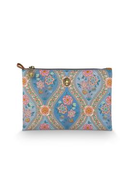 Pip Studio Pip Studio Charly Cosmetic Flat Pouch Medium Ornamento Blue 24x1x15.5cm