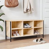 VidaXL Schoenenkast 100x35x50 cm bewerkt hout sonoma eikenkleurig - thumbnail