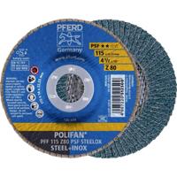 PFERD TOOLS 67668115 PFF 115 Z 80 PSF STEELOX Lamellenschijf Diameter 115 mm Boordiameter 22.23 mm Korrelgrootte (num) 80 RVS, Staal 10 stuk(s) - thumbnail
