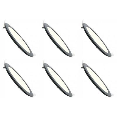 LED Downlight Slim 6 Pack - Inbouw - 3W - Dimbaar - Natuurlijk Wit 4200K - Rond - Mat Zwart - Aluminium - Ø83mm