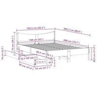Bedframe met lades massief grenenhout 160x200 cm - thumbnail