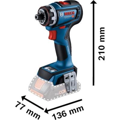 Bosch Professional GSR 18V-90 FC Accu Schroefboormachine FlexiClick 18V Basic Body + 3x Hulpstukken in L-Boxx - 06019K6203