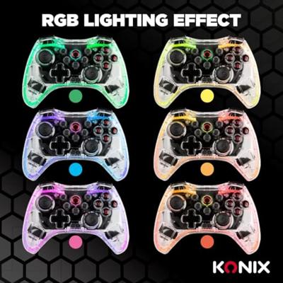Konix - Crystal Wireless Controller Nintendo Switch, Switch OLED, PC en PS4