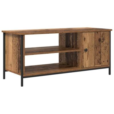 TV-kast met plank met opslag met de deur Oud hout 100 x 40 x 45 cm Bewerkt hout