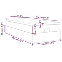 Ottoman bed met matras 90x190cm kunstleer cappuccinokleurig - thumbnail
