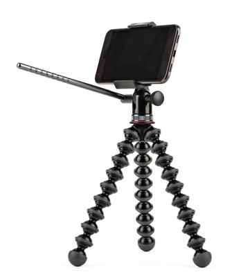 JOBY GripTight PRO GP videostandaard, Pan en Tilt videokop en Gorilla Pod Flexibel statief voor elke smartphone en iPhone met of zonder hoesje, JB01501-BWW
