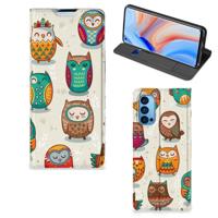 OPPO Reno4 Pro 5G | Hoesje maken | Vrolijke Uilen - thumbnail