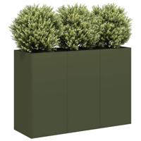 Plantenbak 120x40x80 cm koudgewalst staal olijfgroen - thumbnail