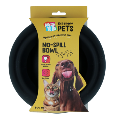 Excellent Pets No-Spill Bowl 800ml Antraciet M Excellent Pets No-Spill Bowl 800ml Antraciet M