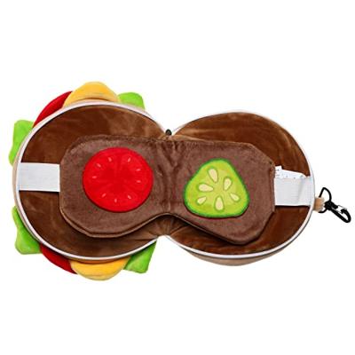 Relaxeazzz Hamburger Rond Pluche Reiskussen & Slaapmasker