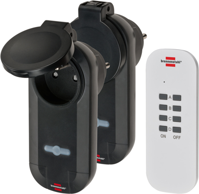 Brennenstuhl Comfort-Line Radiografisch bediende schakelaarset | RC CE1 0201 | IP 44 FR - 1507031 Brennenstuhl Comfort-Line Radiografisch bediende schakelaarset | RC CE1 0201 | IP 44 FR - 1507031