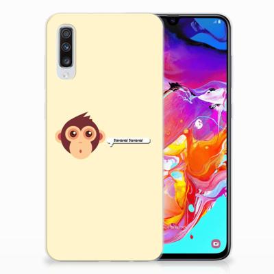 Samsung Galaxy A70 Telefoonhoesje met Naam Monkey Samsung Galaxy A70 Telefoonhoesje met Naam Monkey