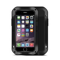 LOVE MEI voor de iPhone 7 Professional en krachtige stofdicht Shockproof anti-slip metaal beschermende Case(Black) - thumbnail