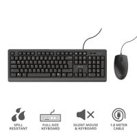 Trust primo keyboard & mouse set desktopset (zwart, us lay-out (qwerty), membraan, 100%) - thumbnail