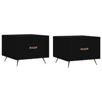 Salontafels 2 st 50x50x40 cm bewerkt hout zwart - thumbnail