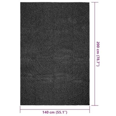 VidaXL Vloerkleed zizur binnen en buiten 140x200cm jute look antraciet