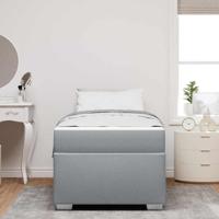 Bedframe Anders Lichtgrijs 90 x 190 cm Stof - thumbnail