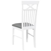 Eetkamerstoelen met kussens 2 st massief hout rubber wit - thumbnail