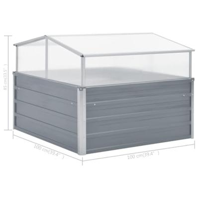 VidaXL Tuinkas 100x100x85 cm gegalvaniseerd staal grijs