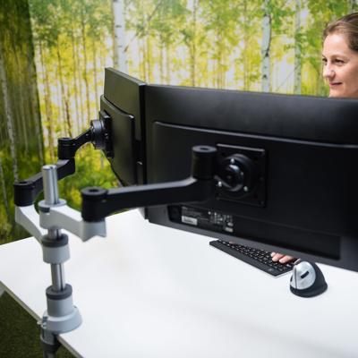 R-Go Tools R-Go Zepher 4 Twin Monitorarm, verstelbaar, zilver R-Go Tools R-Go Zepher 4 Twin Monitorarm, verstelbaar, zilver