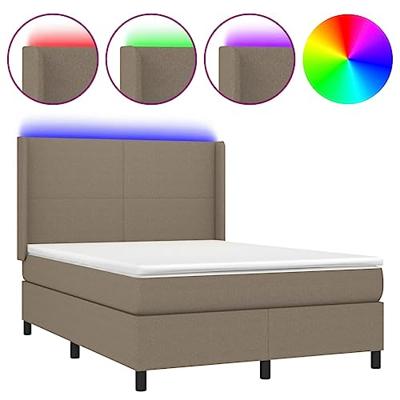 Boxspring met matras en LED stof taupe 140x190 cm