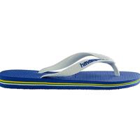 Teenslippers voor kinderen Brasil logo HAVAÏANAS marineblauw/wit - thumbnail