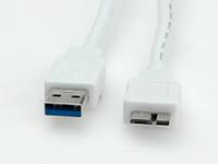 VALUE USB 3.2 Gen 1-kabel, A M - Micro B M, wit, 3 m - thumbnail